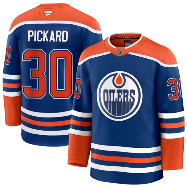 Men's Edmonton Oilers #30 Calvin Pickard Fanatics Royal Alternate Jersey